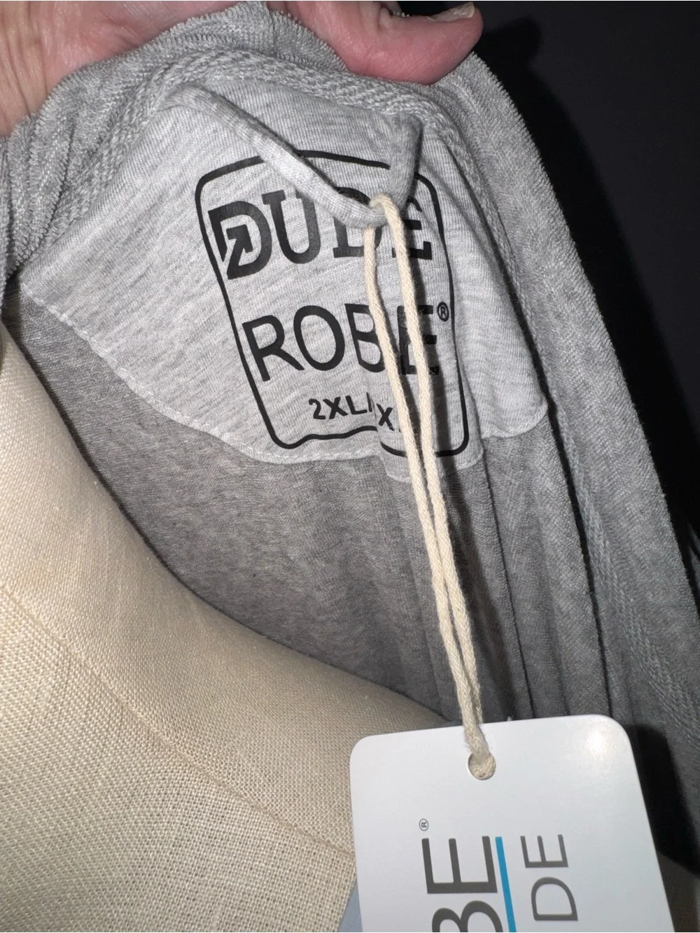 NWT DudeRobe 2/3XL Heather Gray Hooded Bathrobe Mens